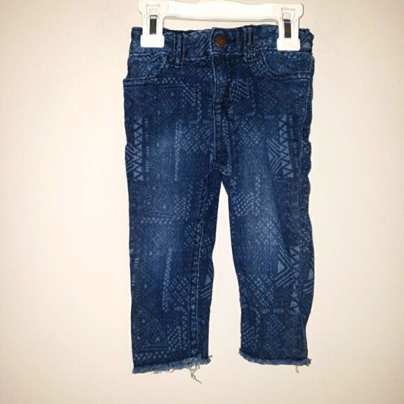 OSHKOSH B'GOSH AZTEC PRINT RAW HEM SKINNY JEAN JEGGING SIZE 18 MONTHS - Picture 1 of 3